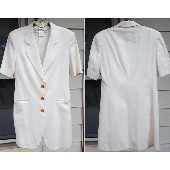 RARE Escada short sleeve cotton long blazer 6-8/36 - Picture 6 of 15